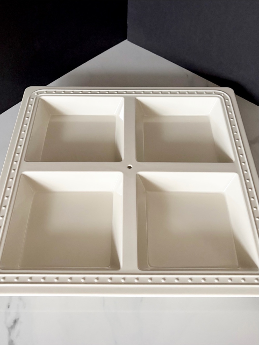 Four Part Divided Server - Pearl Dot Melamine by Nora Fleming